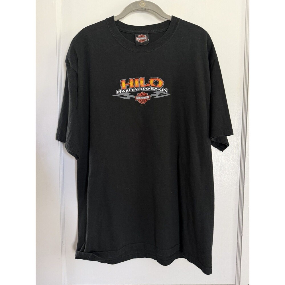 Harley-Davidson Hilo Big Island Hawaii Hanes Beefy-T Black T-Shirt Size L